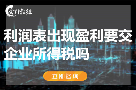 利润表出现盈利要交企业所得税吗