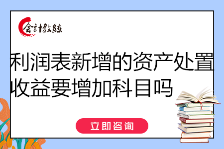 利润表新增的资产处置收益要增加科目吗