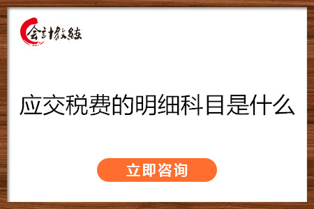 應(yīng)交稅費的明細科目是什么