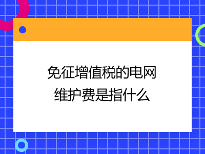 免征增值稅的電網(wǎng)維護(hù)費(fèi)是指什么