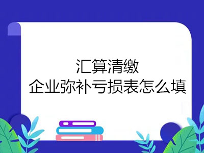 匯算清繳企業(yè)彌補虧損表怎么填