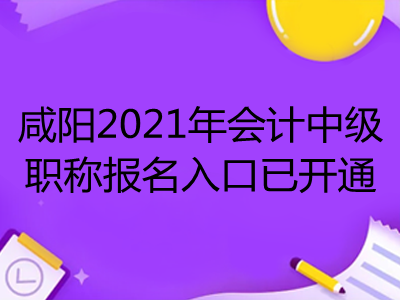 咸陽2021年會計(jì)中級職稱報(bào)名入口已開通