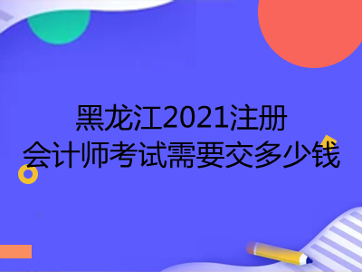 黑龙江2021注册会计师考试需要交多少钱