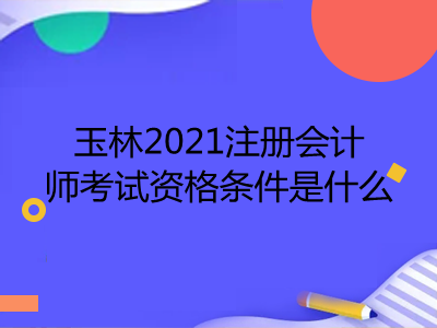 玉林2021注册会计师考试资格条件是什么