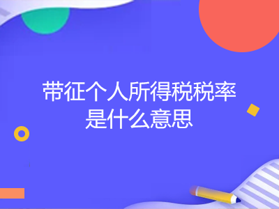 带征个人所得税税率是什么意思