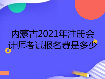 内蒙古2021年注册会计师考试报名费是多少