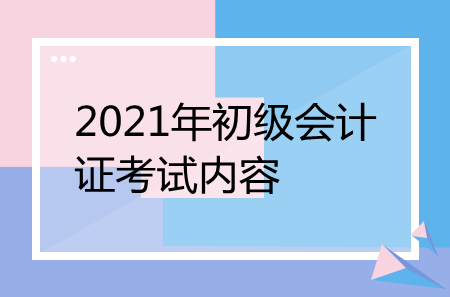 2021年初级会计证考试内容