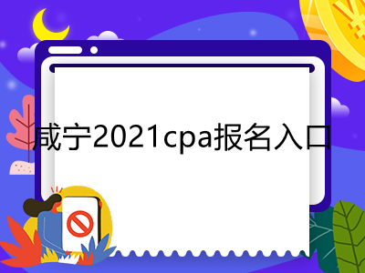 咸宁2021cpa报名入口是什么