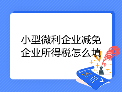 小型微利企业减免企业所得税怎么填