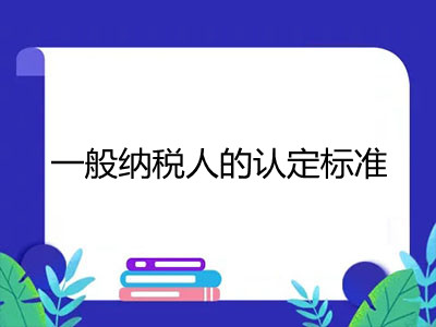 一般納稅人的認(rèn)定標(biāo)準(zhǔn)