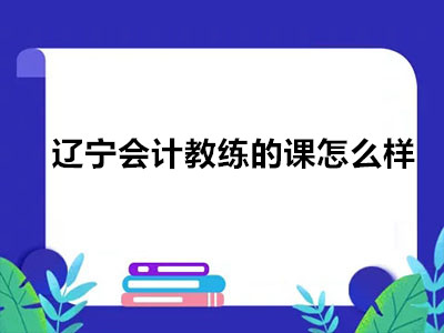 遼寧會計教練的課怎么樣