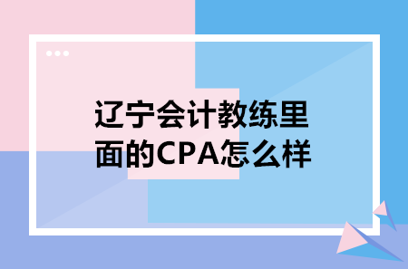 辽宁会计教练里面的CPA怎么样