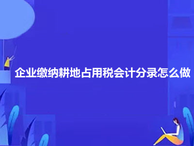 企業(yè)繳納耕地占用稅會計分錄怎么做