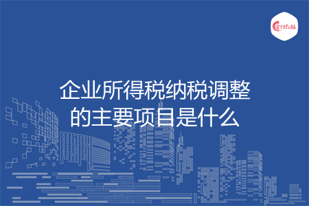 企業(yè)所得稅納稅調(diào)整的主要項目是什么