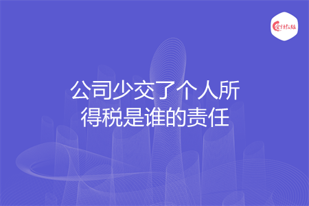 公司少交了個(gè)人所得稅是誰(shuí)的責(zé)任