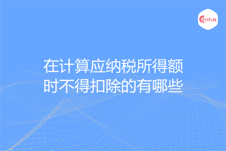 在计算应纳税所得额时不得扣除的有哪些