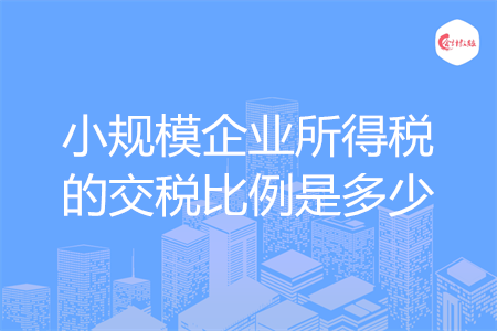 小規(guī)模企業(yè)所得稅的交稅比例是多少