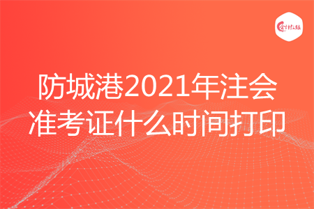 防城港2021年注会准考证什么时间打印