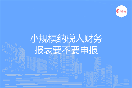 小规模纳税人财务报表要不要申报