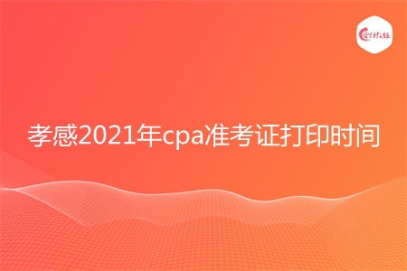 孝感2021年cpa准考证打印时间