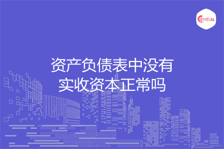 资产负债表中没有实收资本正常吗