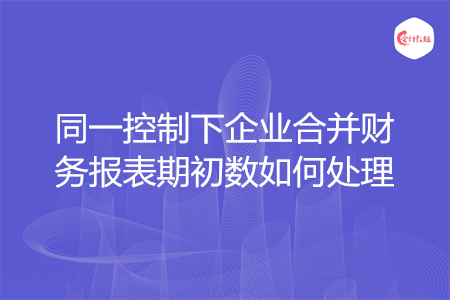 同一控制下企業(yè)合并財務報表期初數如何處理