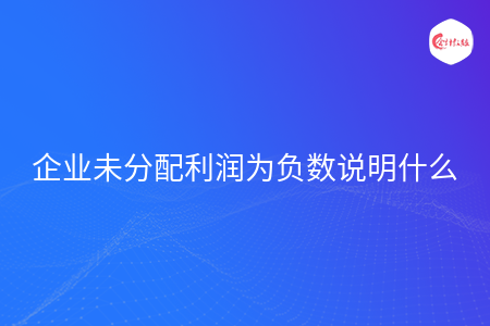 企業(yè)未分配利潤為負(fù)數(shù)說明什么