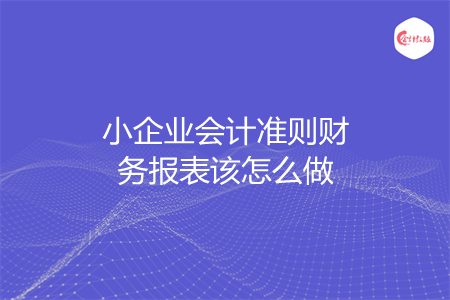 小企業(yè)會計準(zhǔn)則財務(wù)報表該怎么做