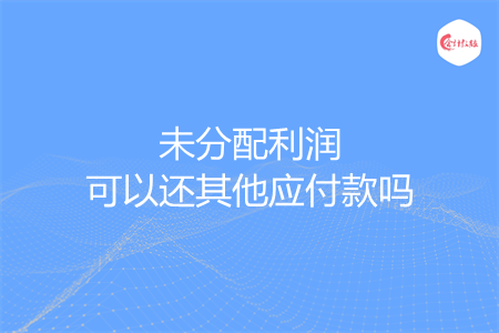 未分配利潤可以還其他應(yīng)付款嗎