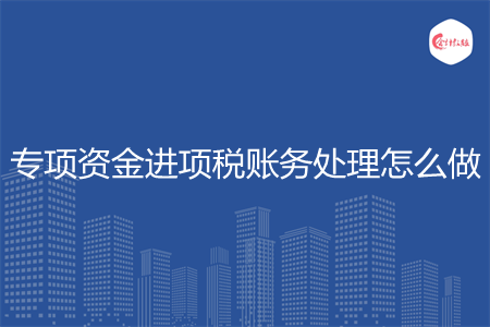 专项资金进项税账务处理怎么做