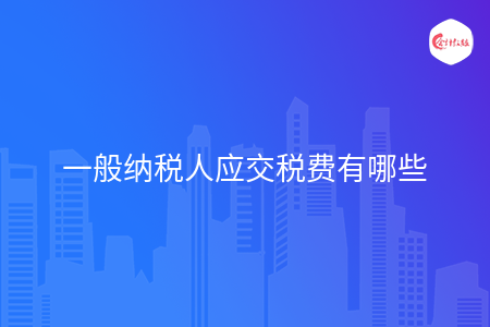 一般纳税人应交税费有哪些