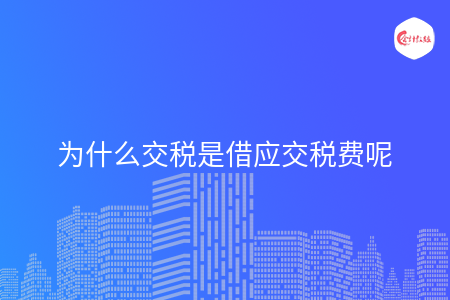为什么交税是借应交税费呢