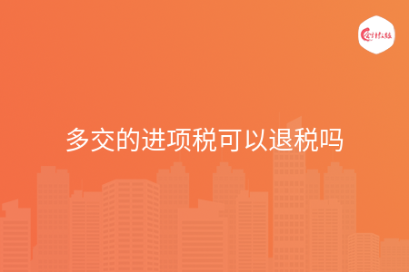 多交的进项税可以退税吗