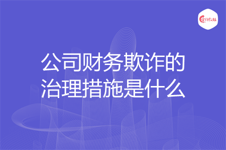 公司財務欺詐的治理措施是什么