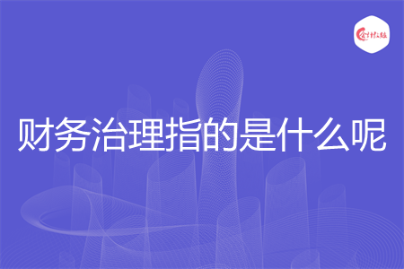 財務治理指的是什么呢