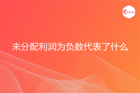 未分配利润为负数代表了什么