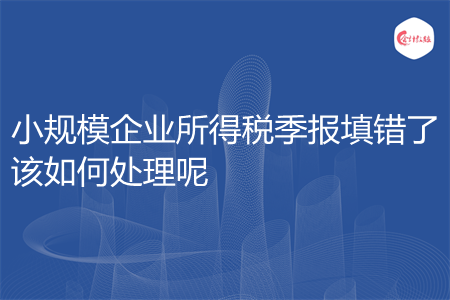 小规模企业所得税季报填错了该如何处理呢