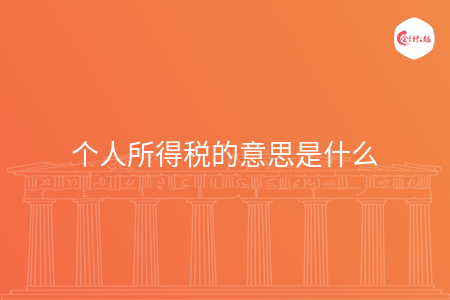 个人所得税的意思是什么