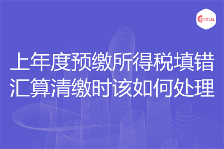 上年度预缴所得税填错汇算清缴时该如何处理