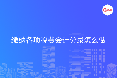 缴纳各项税费会计分录怎么做