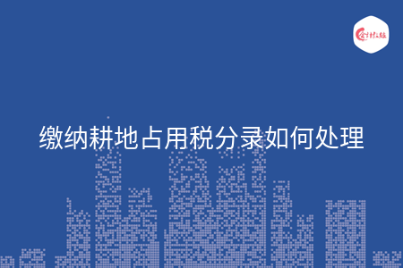 缴纳耕地占用税分录如何处理