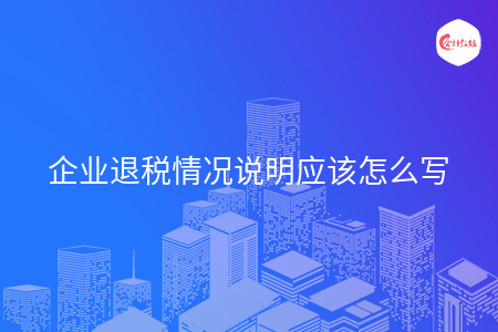 企业退税情况说明应该怎么写