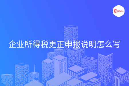 企业所得税更正申报说明怎么写