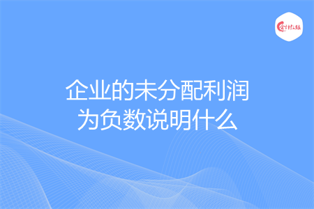 企业的未分配利润为负数说明什么