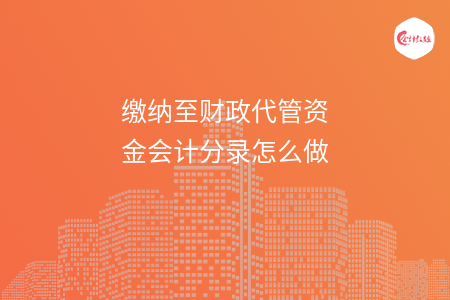缴纳至财政代管资金会计分录怎么做