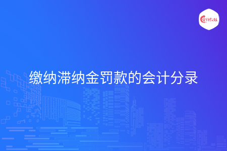缴纳滞纳金罚款的会计分录