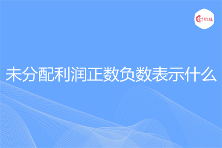 未分配利润正数负数表示什么