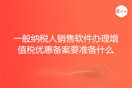一般纳税人销售软件办理增值税优惠备案要准备什么