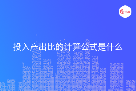 投入产出比的计算公式是什么