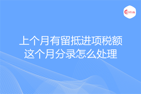 上个月有留抵进项税额这个月分录怎么处理